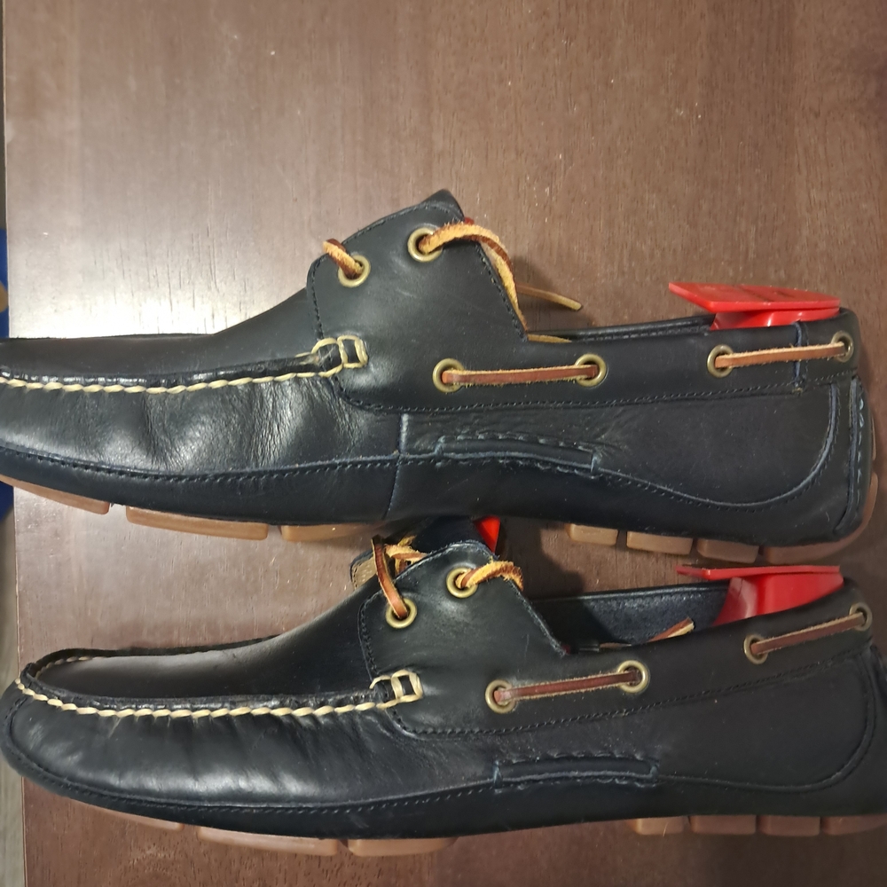 Polo Ralph Lauren Black Leather Boat Shoes
